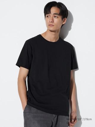 Mens Supima Cotton Crew Neck T-Shirt Black XS UNIQLO US Product Image