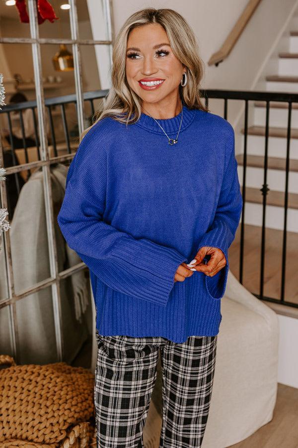 Under The Clouds Sweater In Royal Blue Product Image