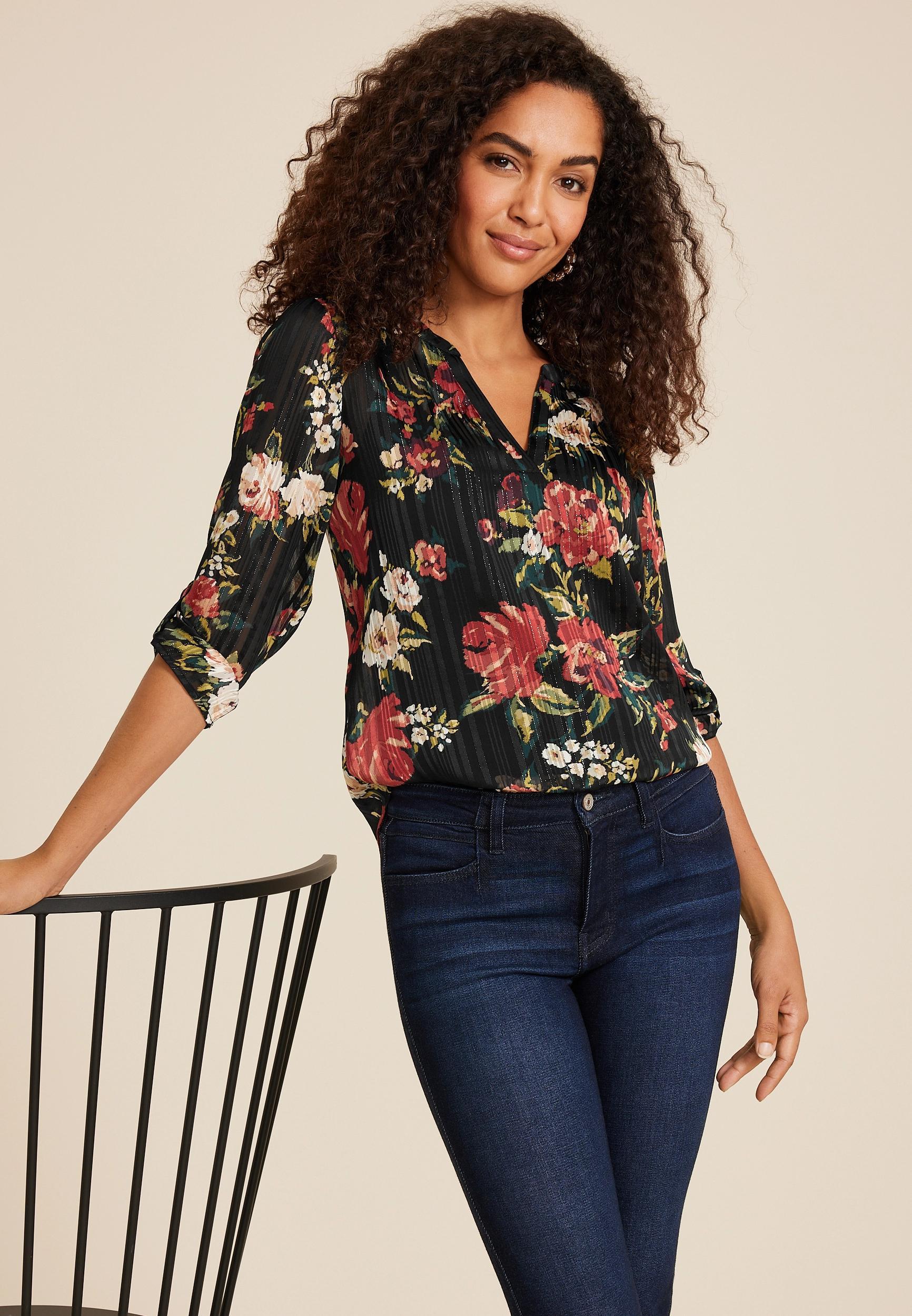 Atwood 3/4 Sleeve Popover Blouse Product Image