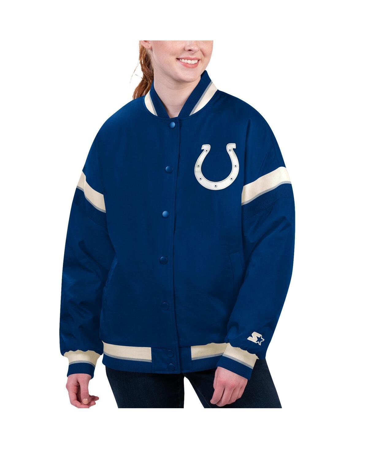 Womens Starter Royal Indianapolis Colts Tournament Full-Snap Varsity Jacket Product Image