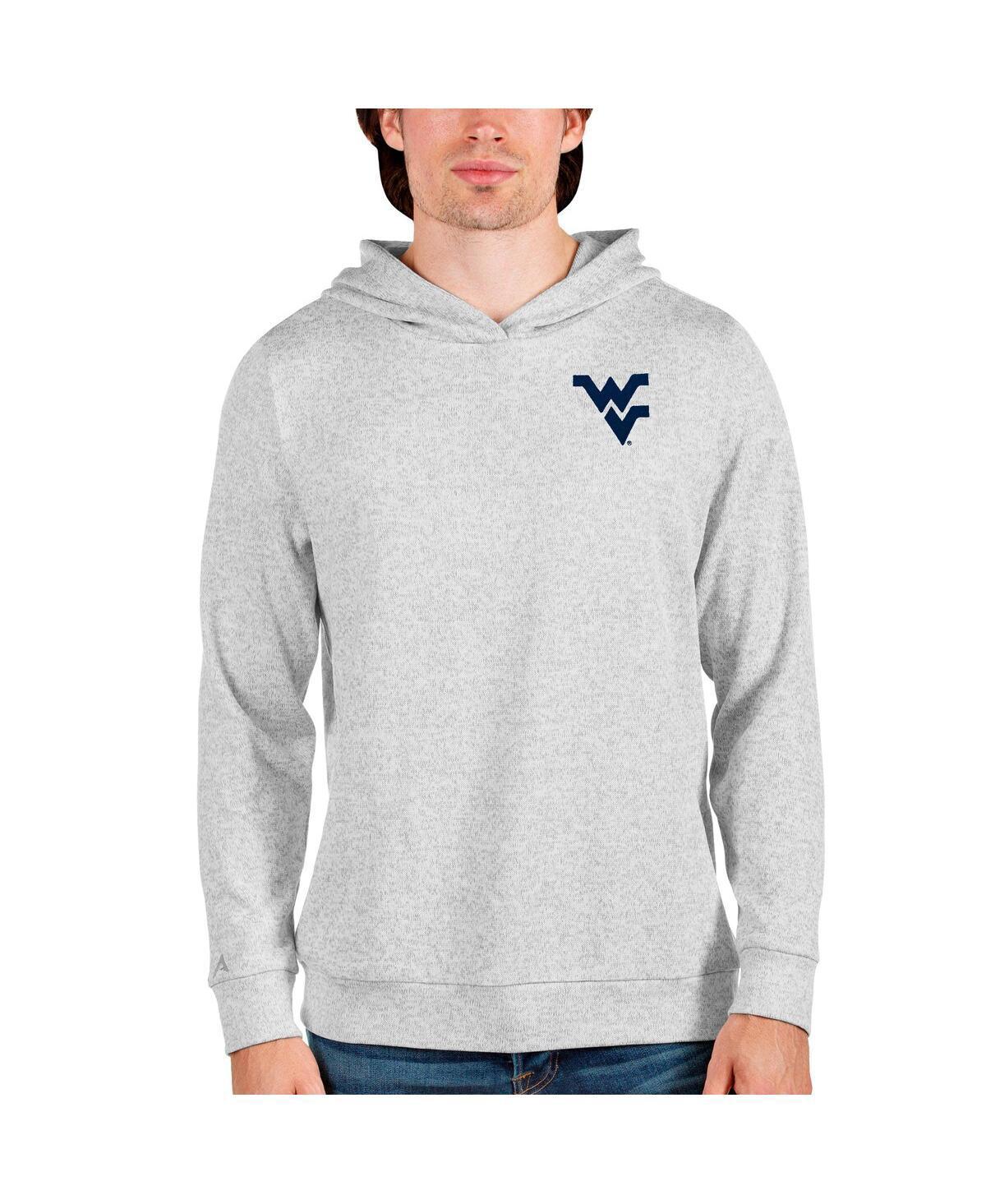 Antigua Mens Heathered Gray West Virginia Mountaineers Absolute Pullover Hoodie Product Image