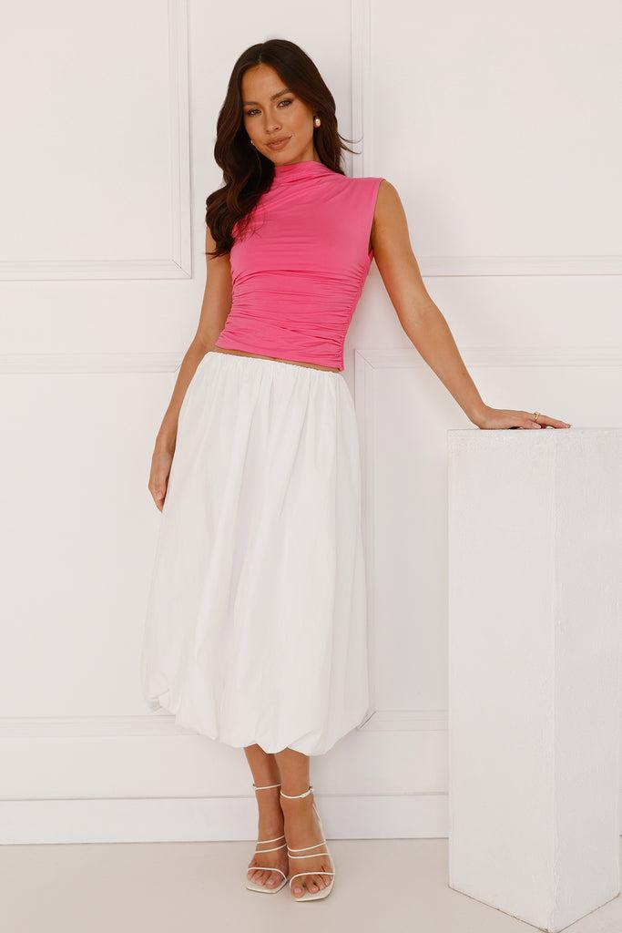 Get The Look Bubble Midi Skirt White Product Image