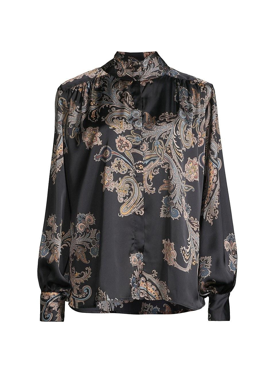 Womens Noelle Printed Satin Blouse Product Image