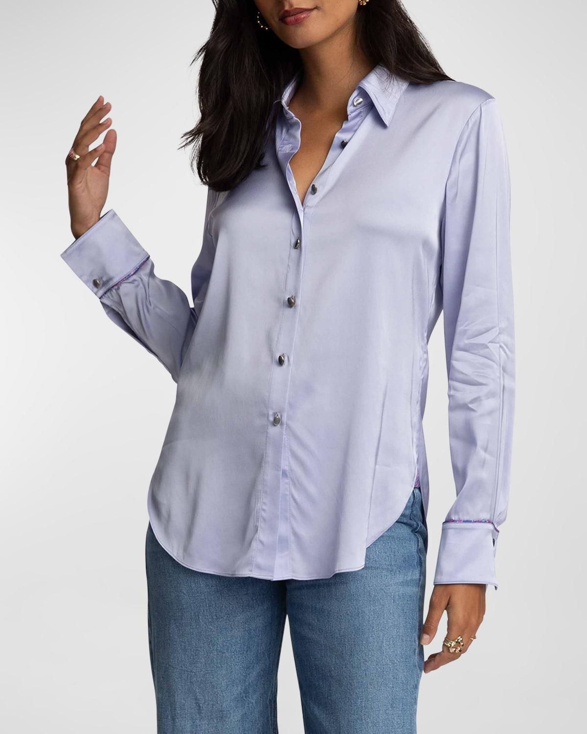 Womens Gabriela Silk-Blend Charmeuse Shirt product image