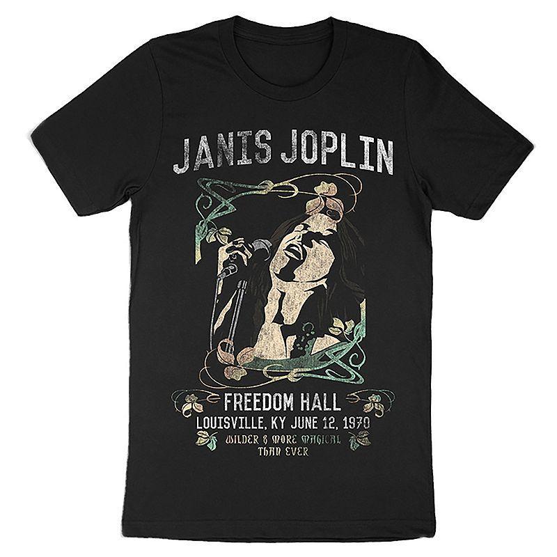 Mens Janis Joplin Floral Tee Black Product Image