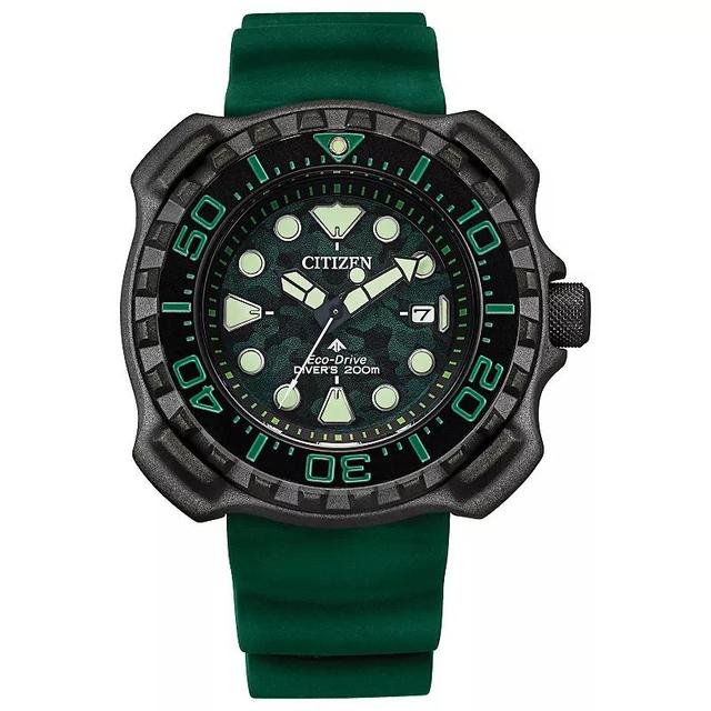 Men's Citizen Eco-DriveÂ® Promaster Gunmetal Grey Super Titaniumâ¢ Strap Watch with Green Dial (Model: Bn0228-06W) Product Image