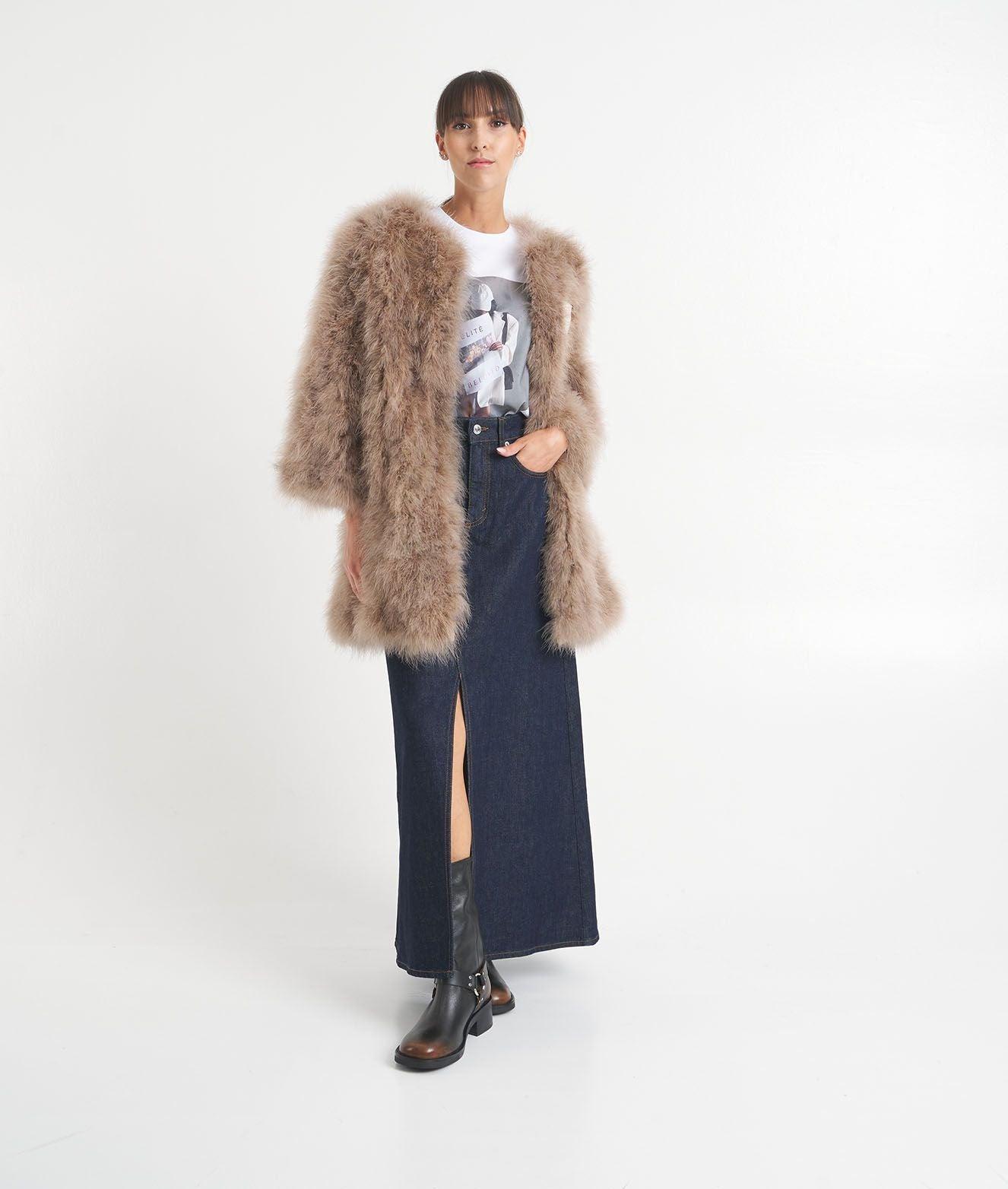 Denim skirt with slit ‘Farm’ Product Image