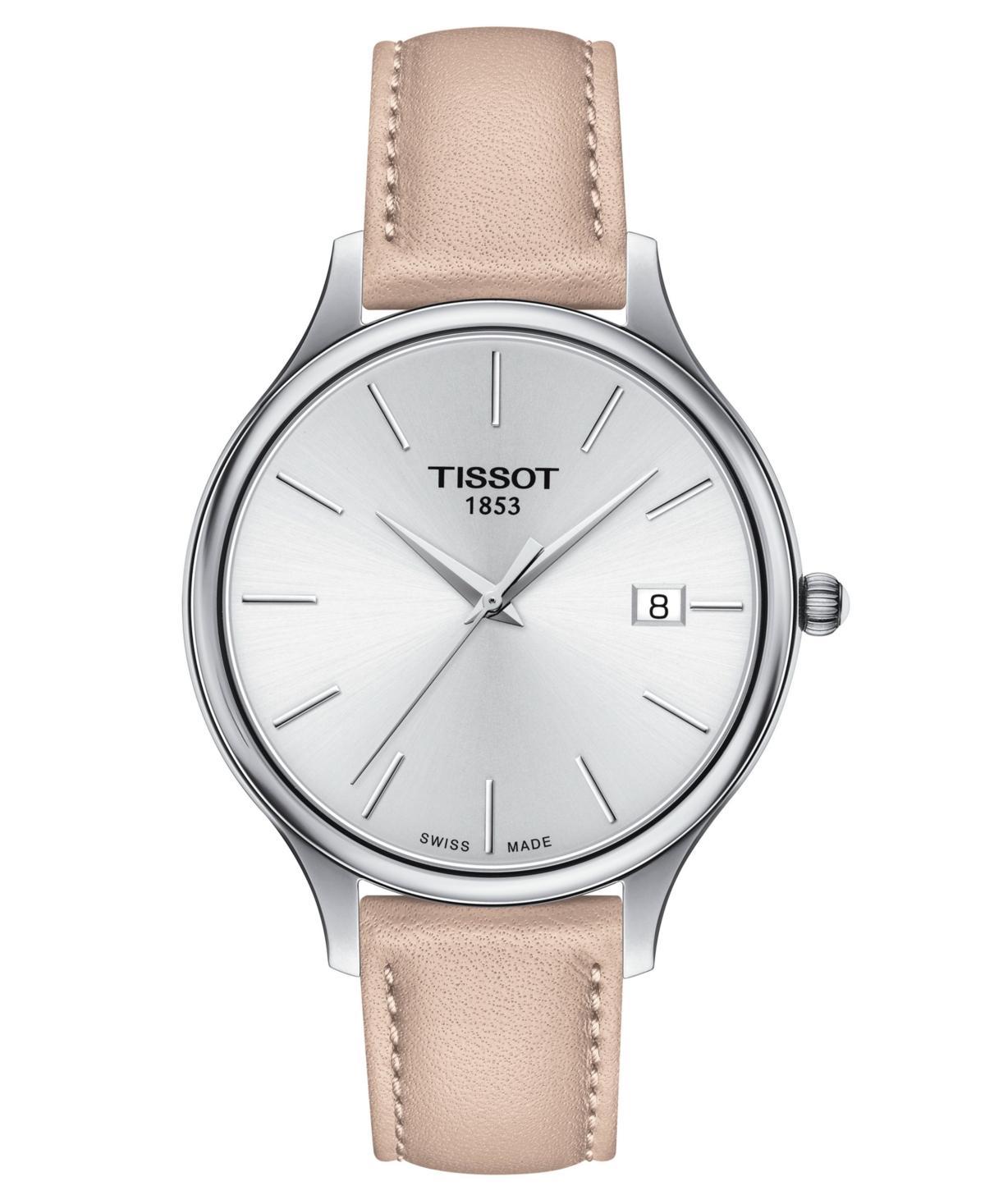 Tissot Womens Swiss Bella Ora Pink Leather Strap Watch 38mm Product Image