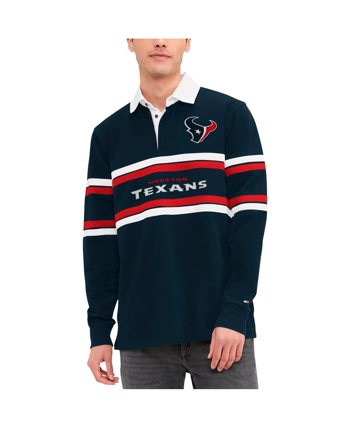 Mens Tommy Hilfiger Navy Houston Texans Cory Varsity Rugby Long Sleeve T-Shirt Product Image