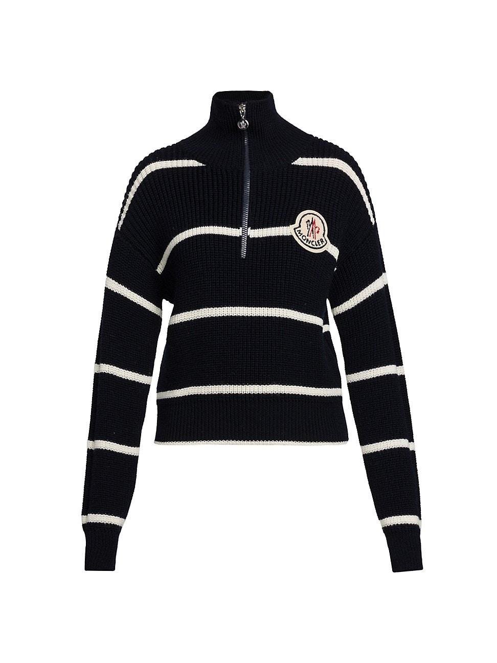 Moncler Turtleneck Wool Half Zip Sweater Product Image