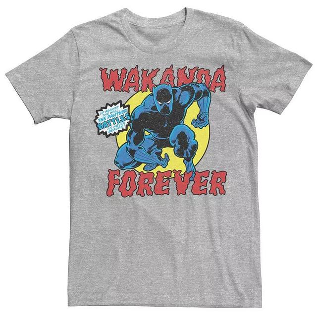 Mens Marvel Black Panther Vintage Battle Pose Graphic Tee Athletic Grey Product Image