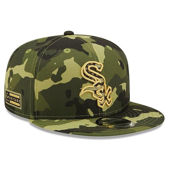 Mens New Era Camo Chicago White Sox 2022 Armed Forces Day 9FIFTY Snapback Adjustable Hat, Green Product Image