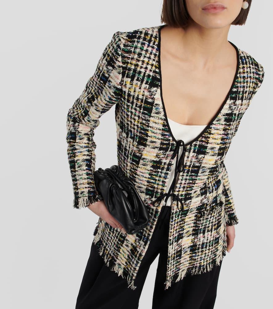 OSCAR DE LA RENTA Cotton-blend Knitted Jacket In Black Multi Product Image