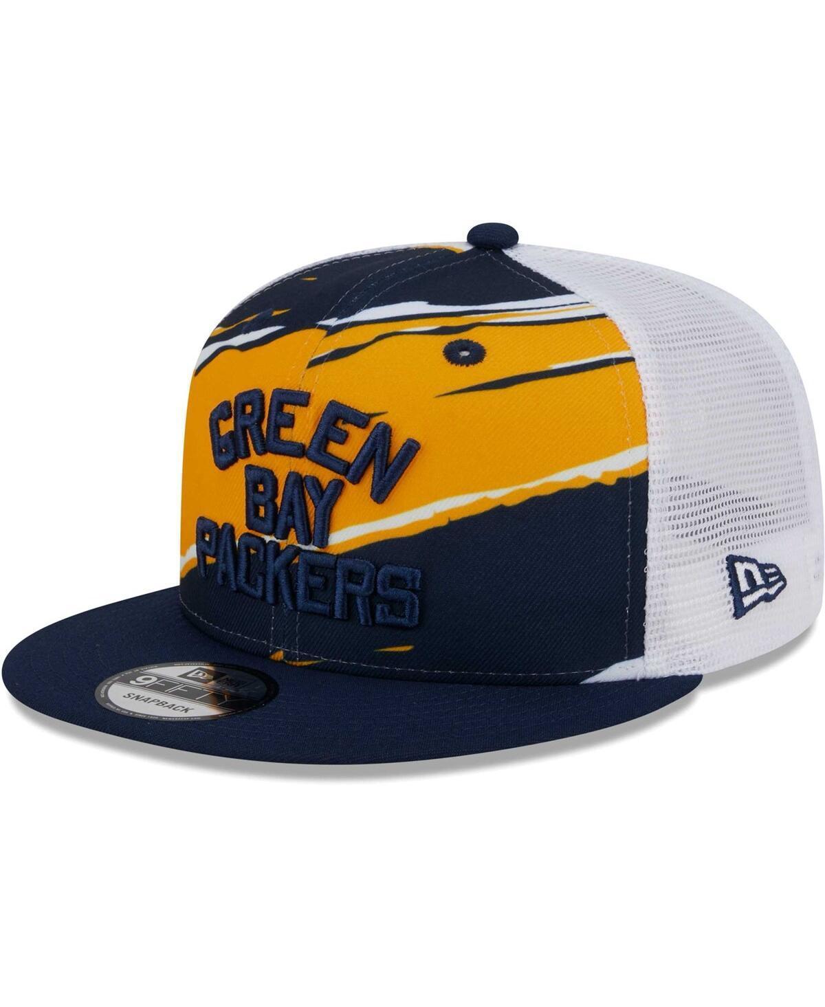 Mens New Era Navy Green Bay Packers Historic Tear Trucker 9FIFTY Snapback Hat Product Image