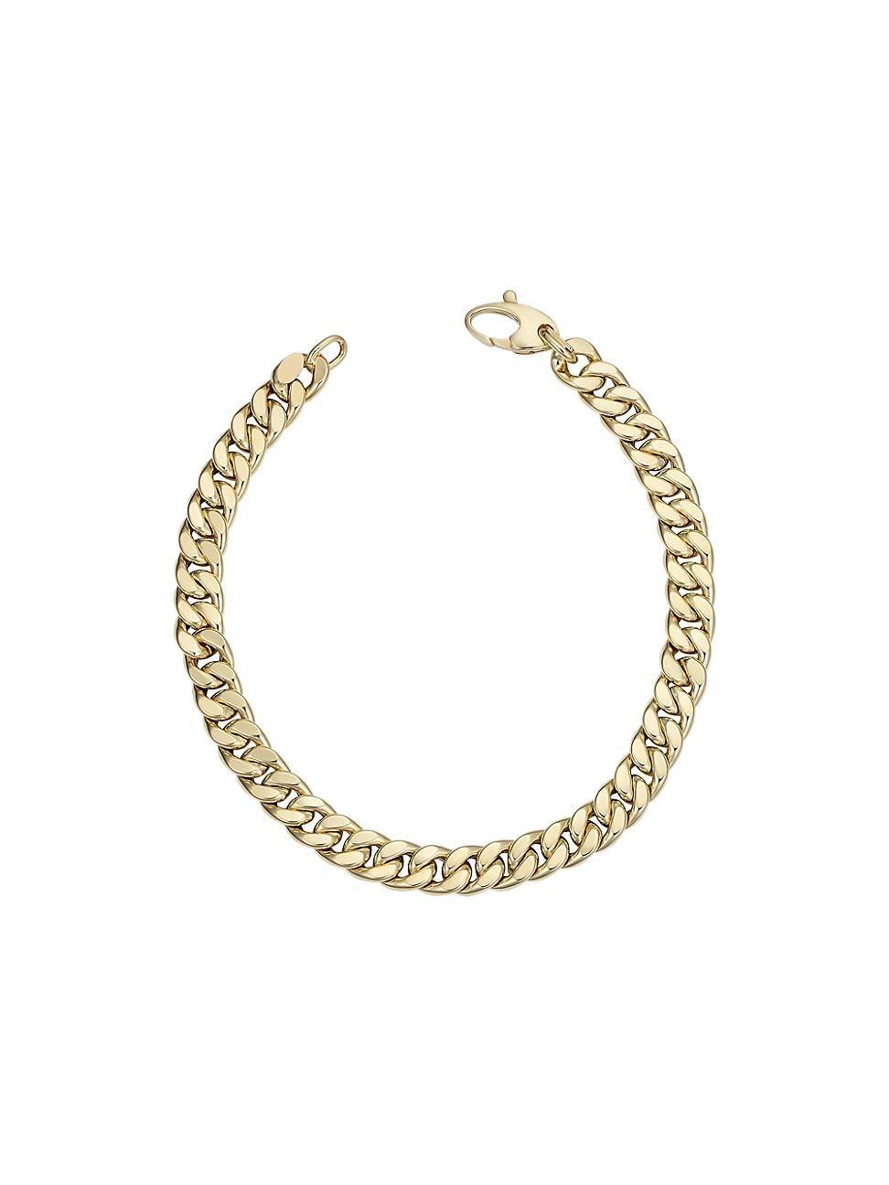 Womens 14K Yellow Solid Gold Estate Cuban Bracelet Product Image