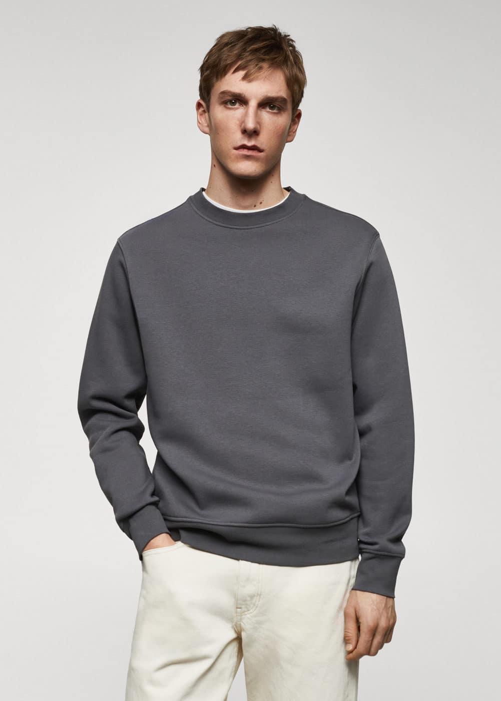 MANGO MAN - Lightweight cotton sweatshirt dark greyMen Product Image