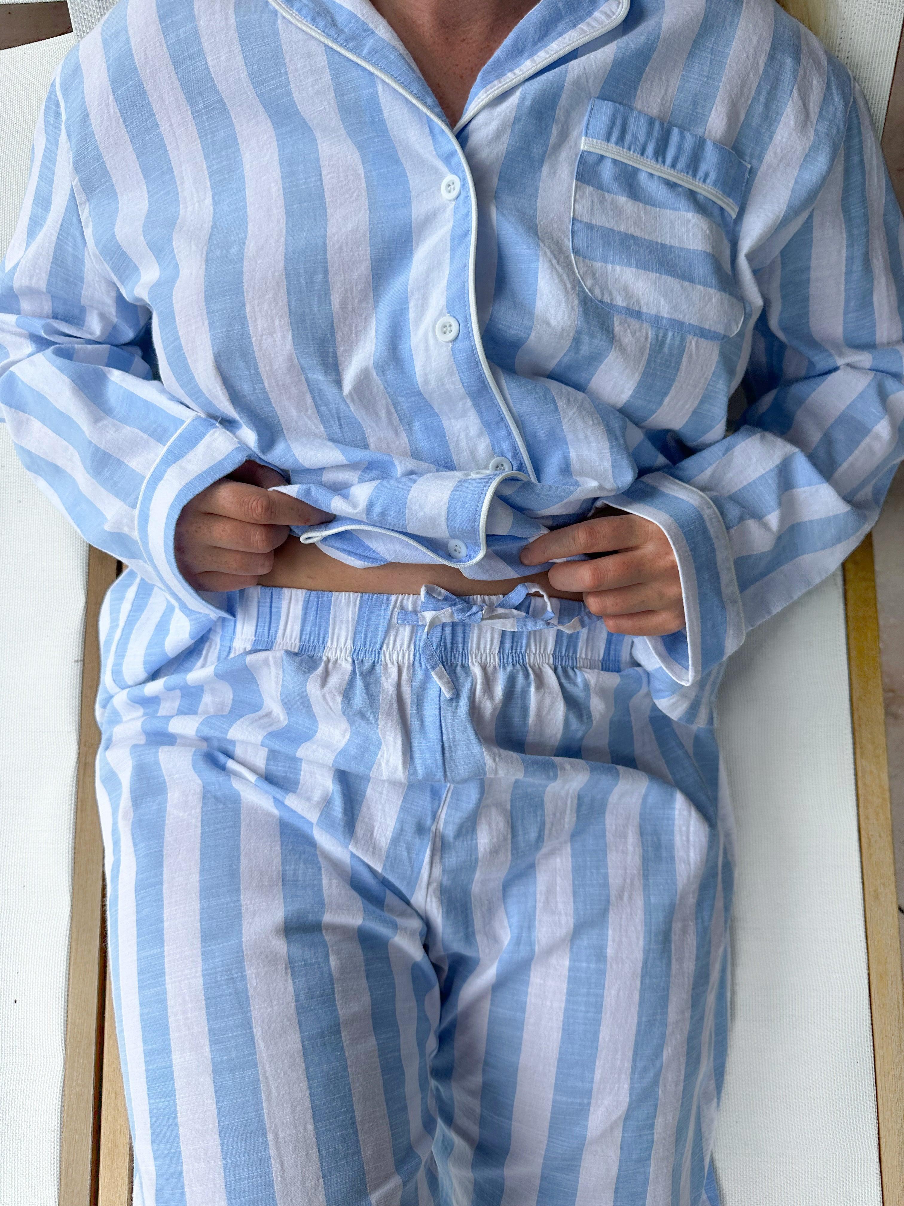 A Day In Greece Striped Pajama Top Product Image