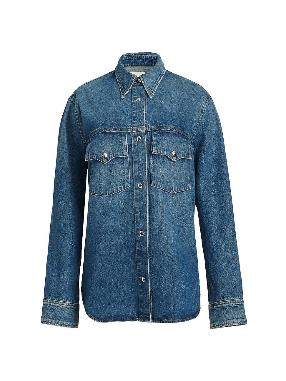 Jinn Snap-Front Denim Western Top Product Image