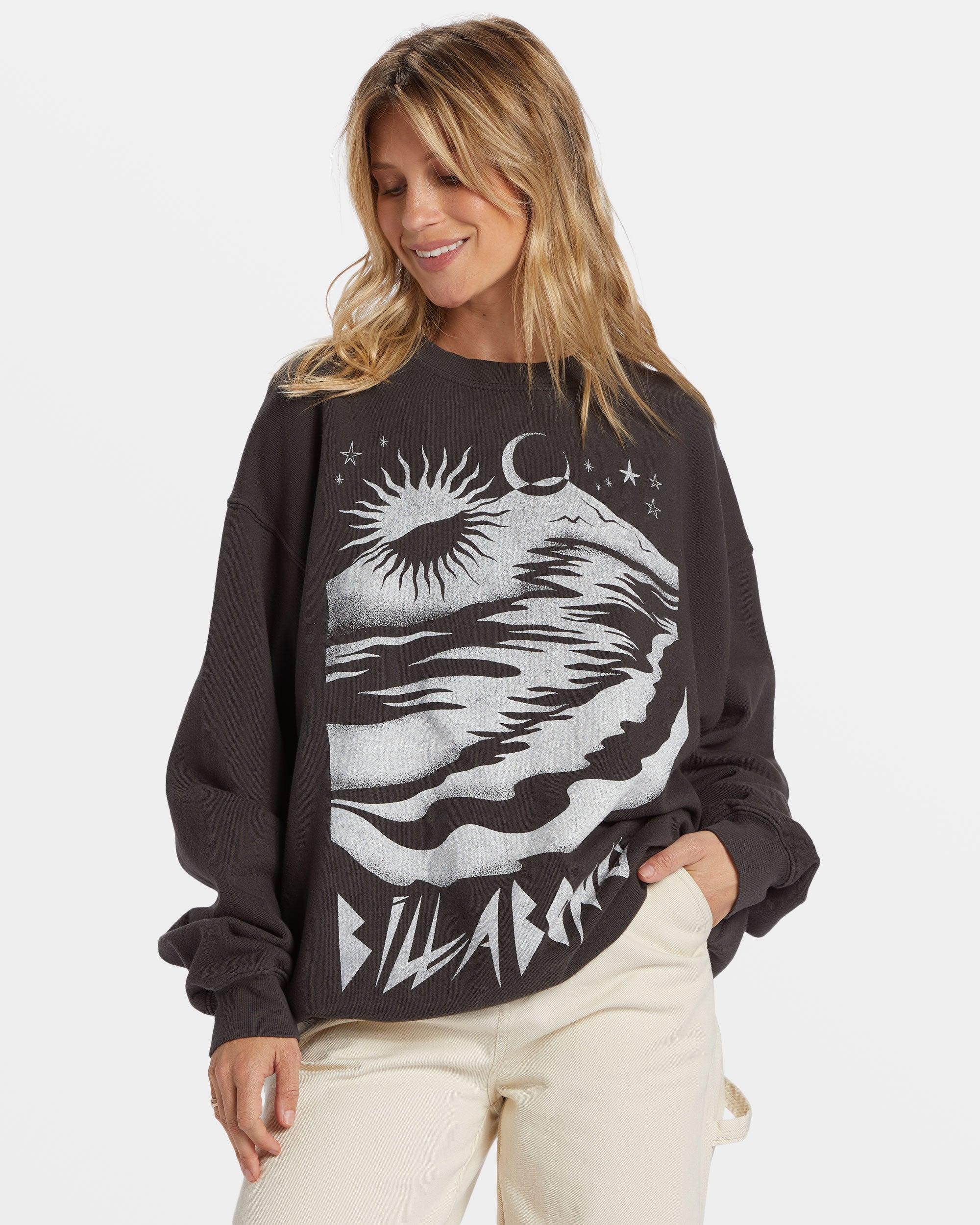 Ride In Oversized Crewneck Sweatshirt - Black Sands Female Product Image