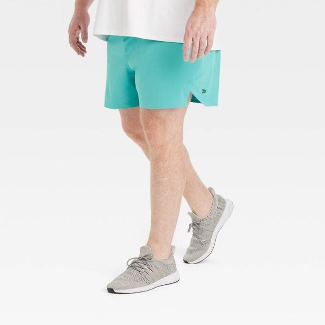 Mens Big Run Shorts 5 - All In Motion Turquoise 2XL Product Image