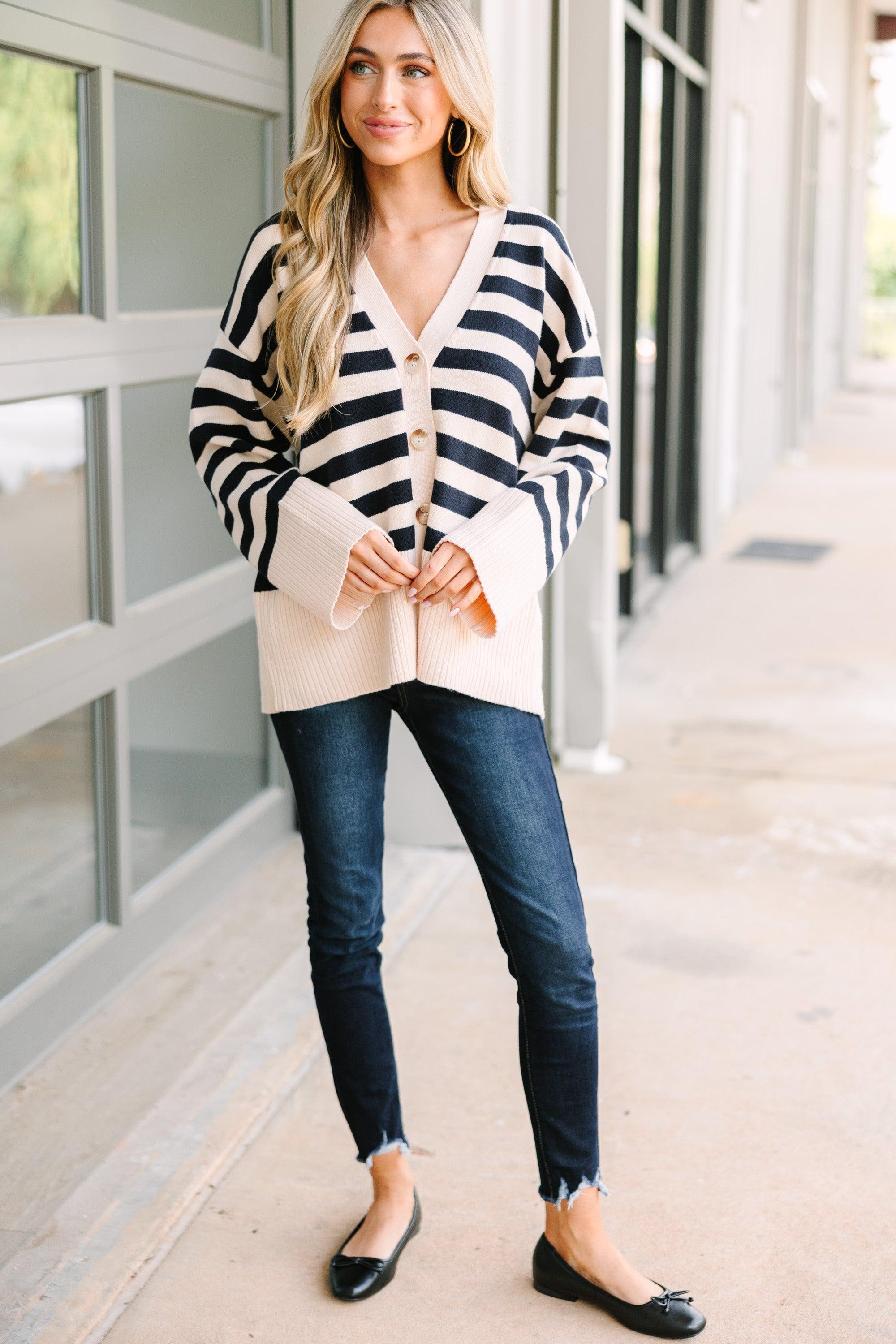 Looking Out Natural Striped Cardigan Female Product Image