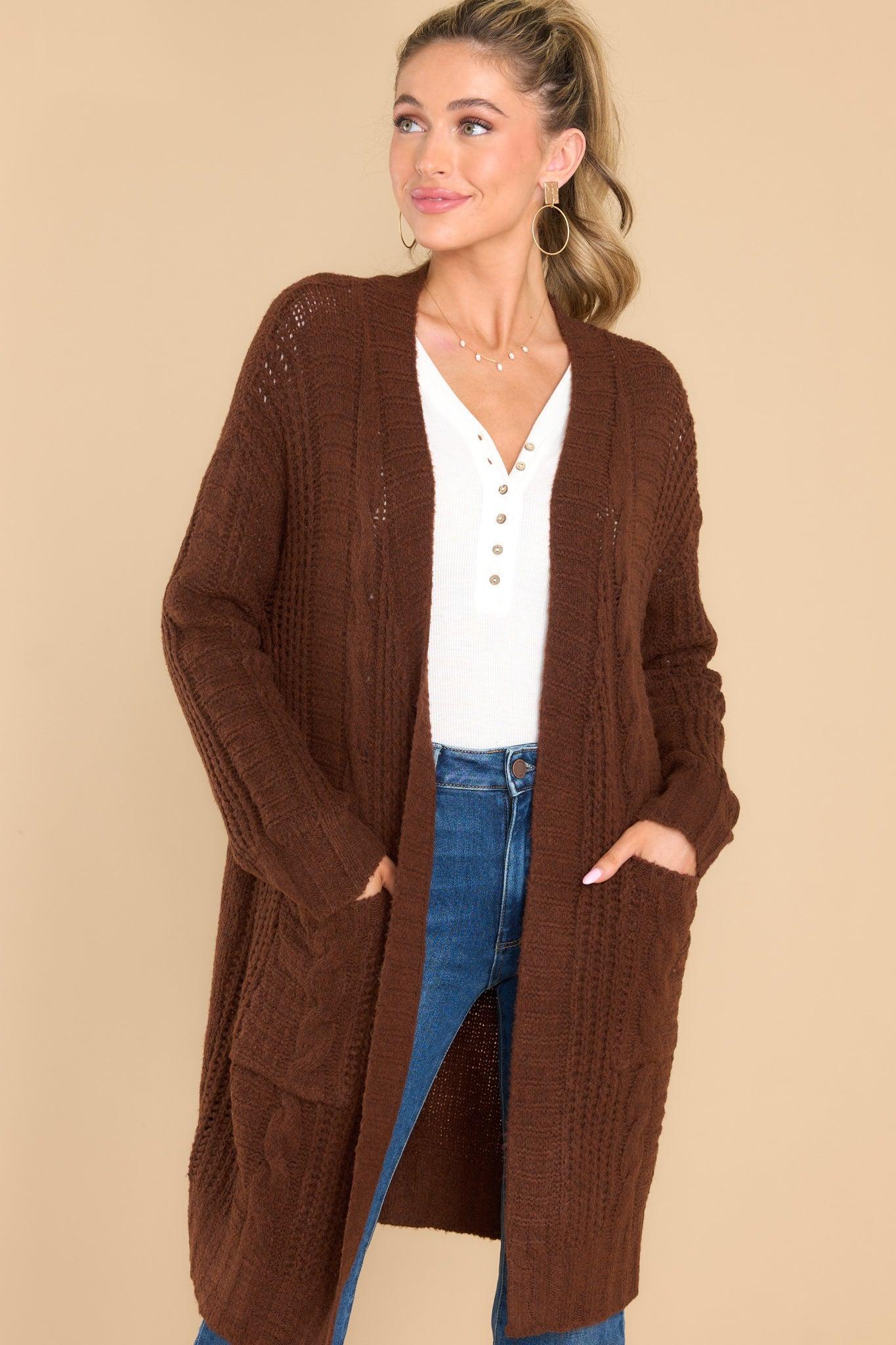 By The Fireplace Brown Cardigan Product Image