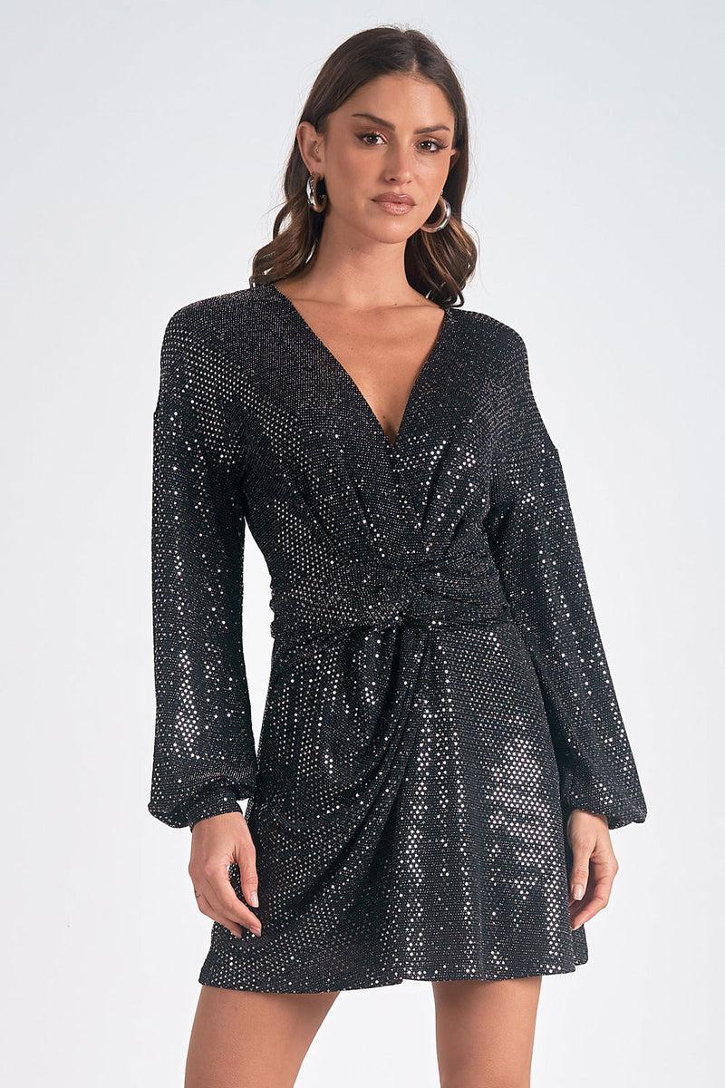 Sequin Wrap Dress Product Image