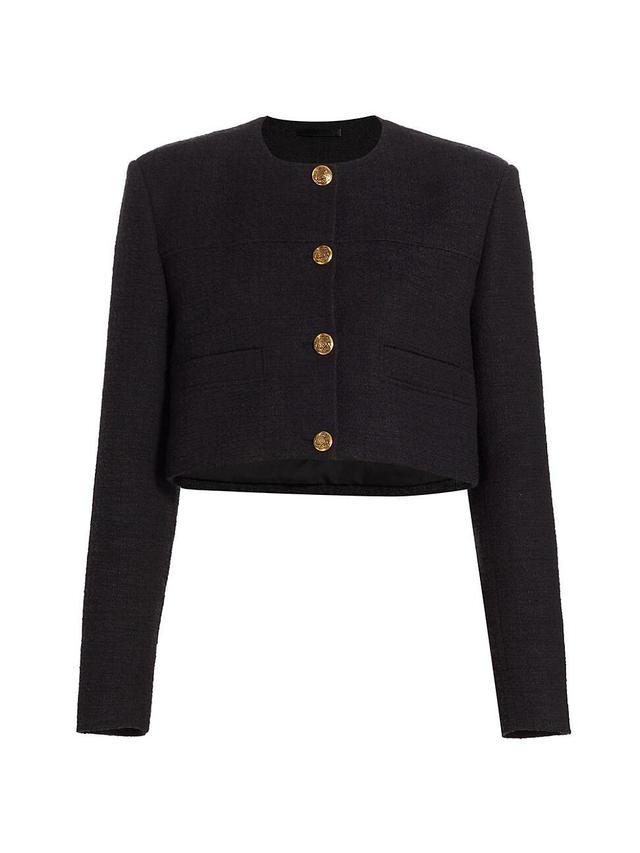 Womens Pia Cotton-Blend Tweed Crop Jacket Product Image