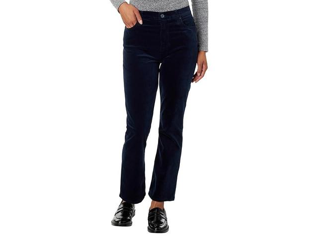 Womens High-Rise Velvet Slim Kick-Flare Jeans Product Image