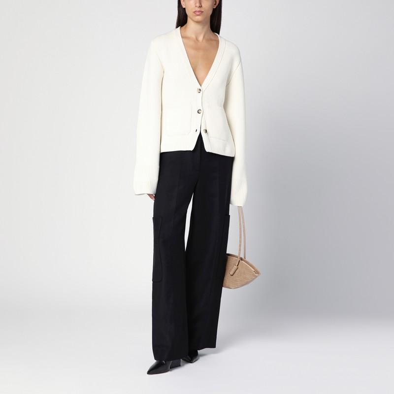 Women's Scarlet Cashmere Cardigan In White Product Image