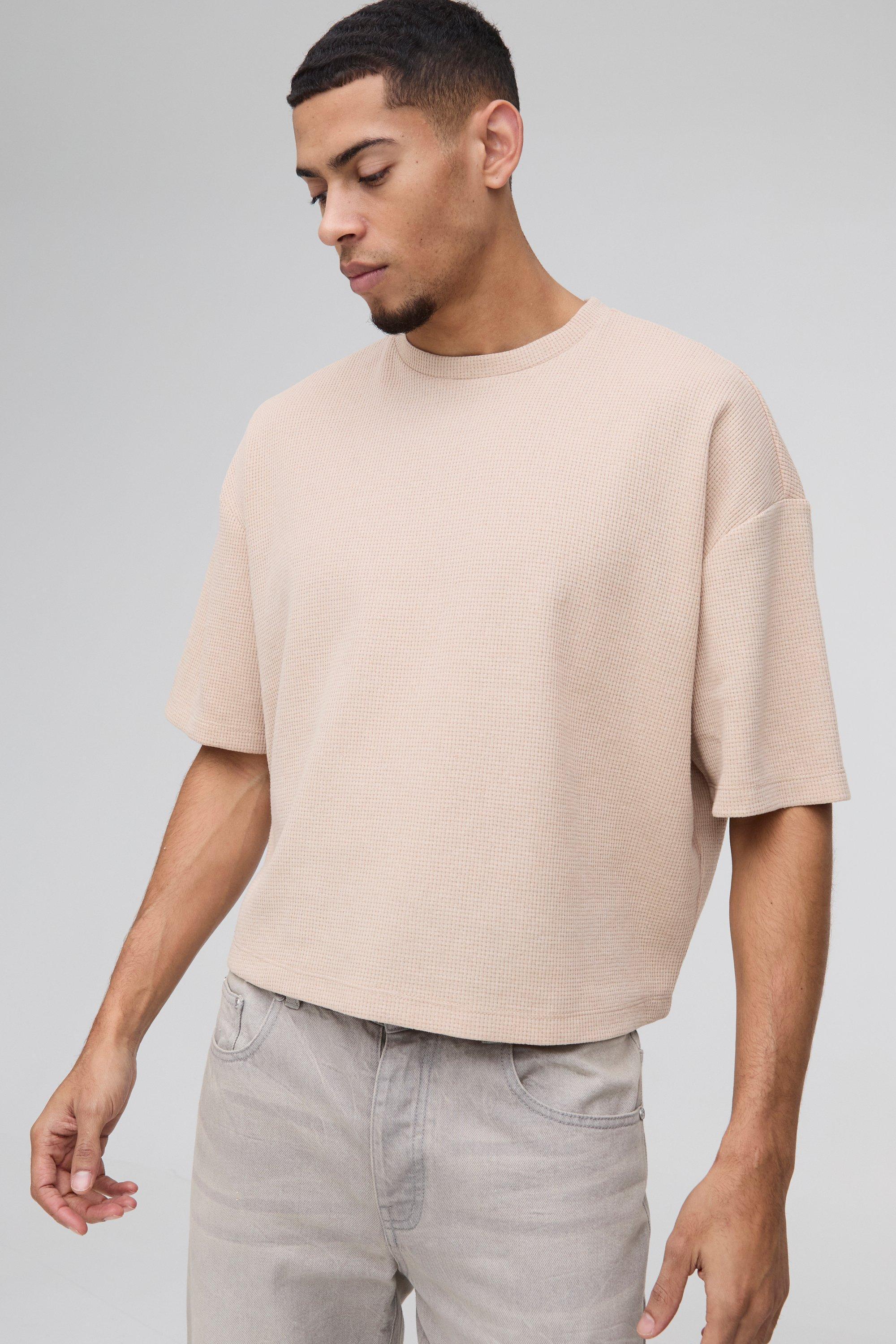 Oversized Boxy Waffle Jersey T-Shirt | boohooMAN USA Product Image