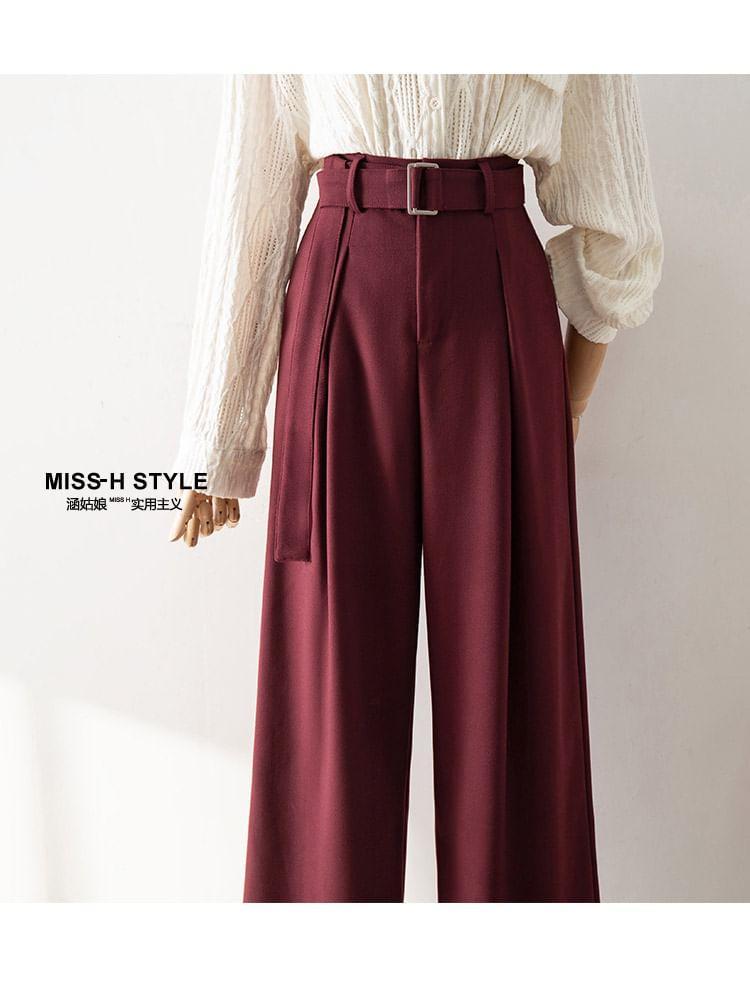 High Rise Plain Wide Leg Slacks product image