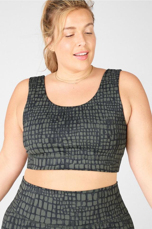 Fabletics Harlow Reversible Medium Impact Sports Bra Womens green Size XXS Product Image