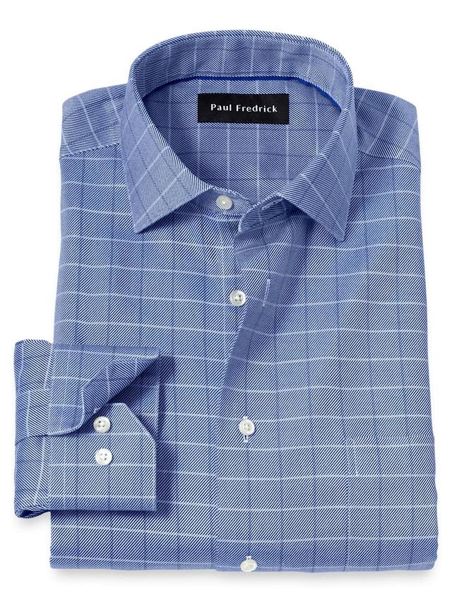 Comfort Stretch Non-Iron Check Dress Shirt - Cobalt Product Image