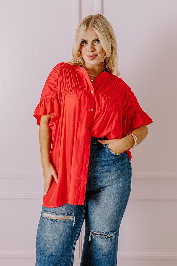 Summer Breeze Shift Top in Red Curves Product Image