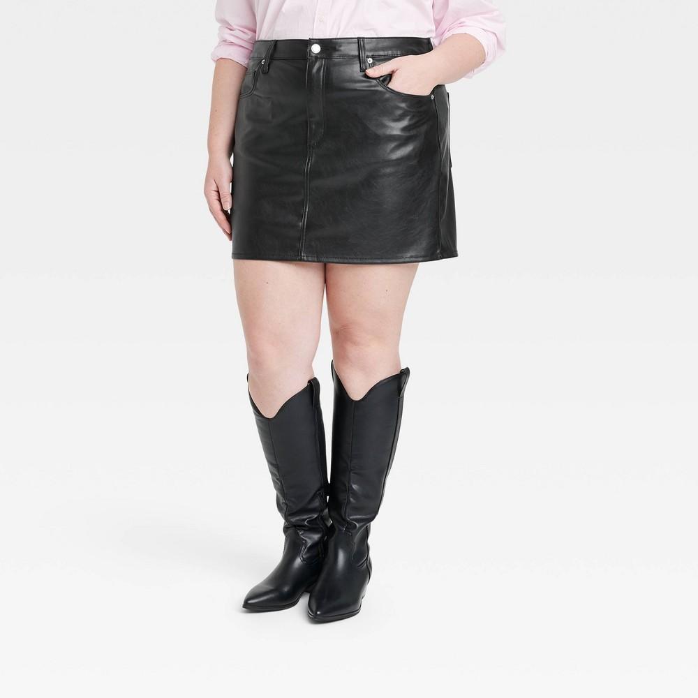 Womens High-Rise Faux Leather Mini Skirt - Universal Thread product image