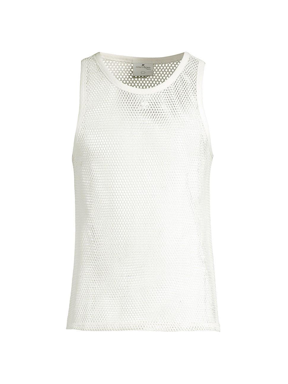 Mens Cotton Fishnet Tank Top Product Image