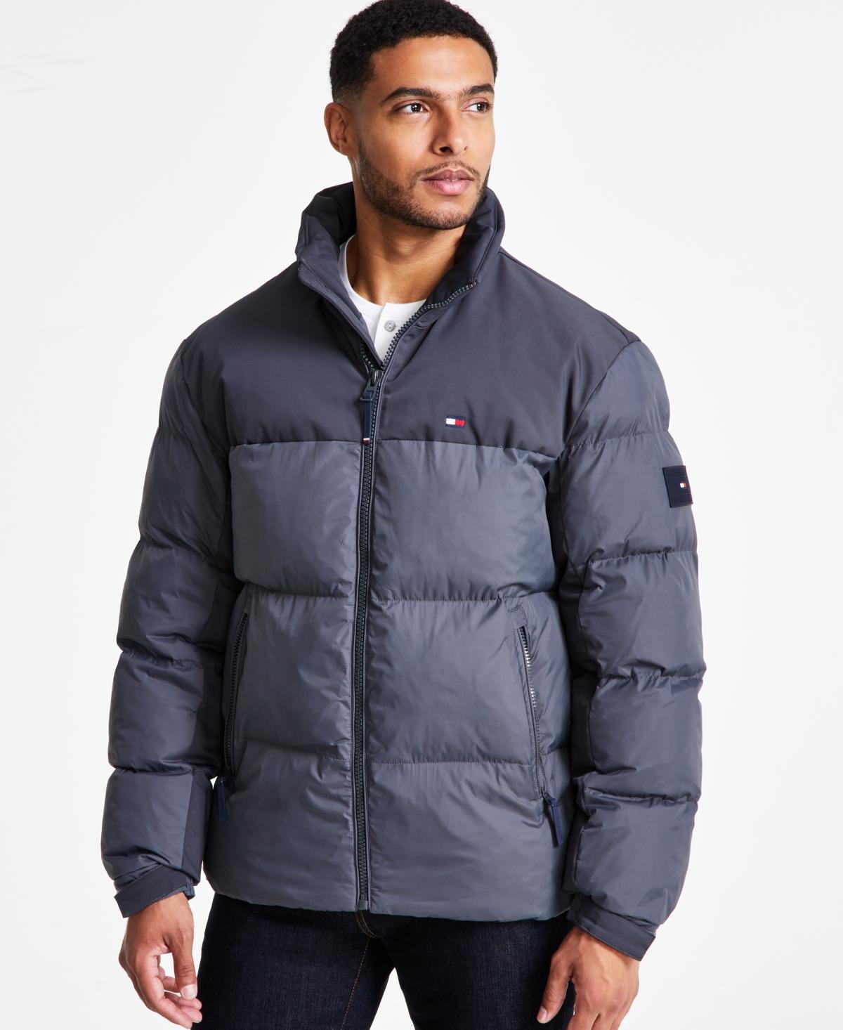 Tommy Hilfiger Mens Mixed-Media Puffer Jacket Product Image