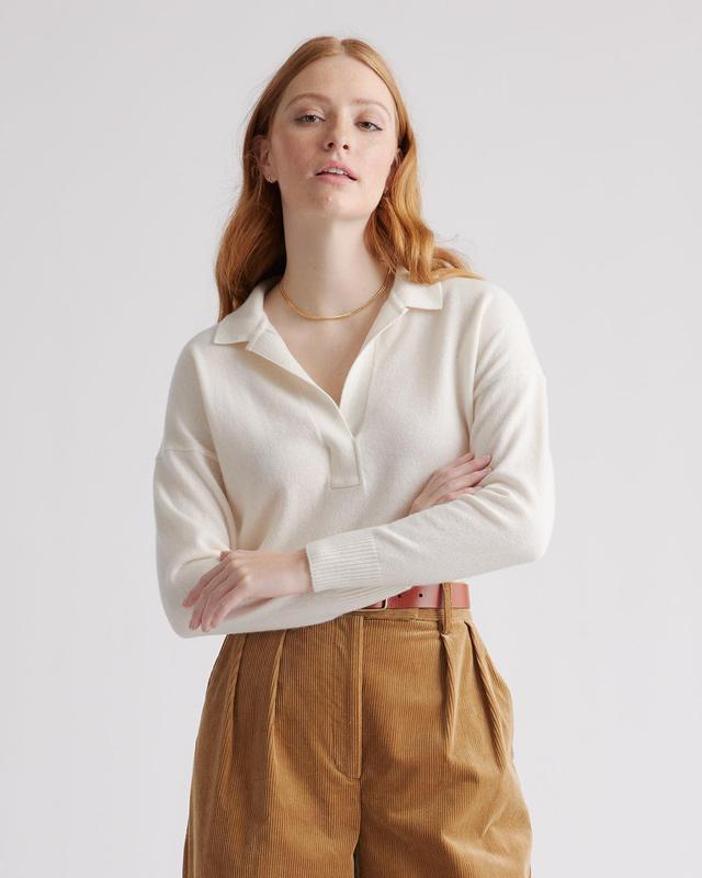 Women's Mongolian Cashmere Polo Sweater Product Image