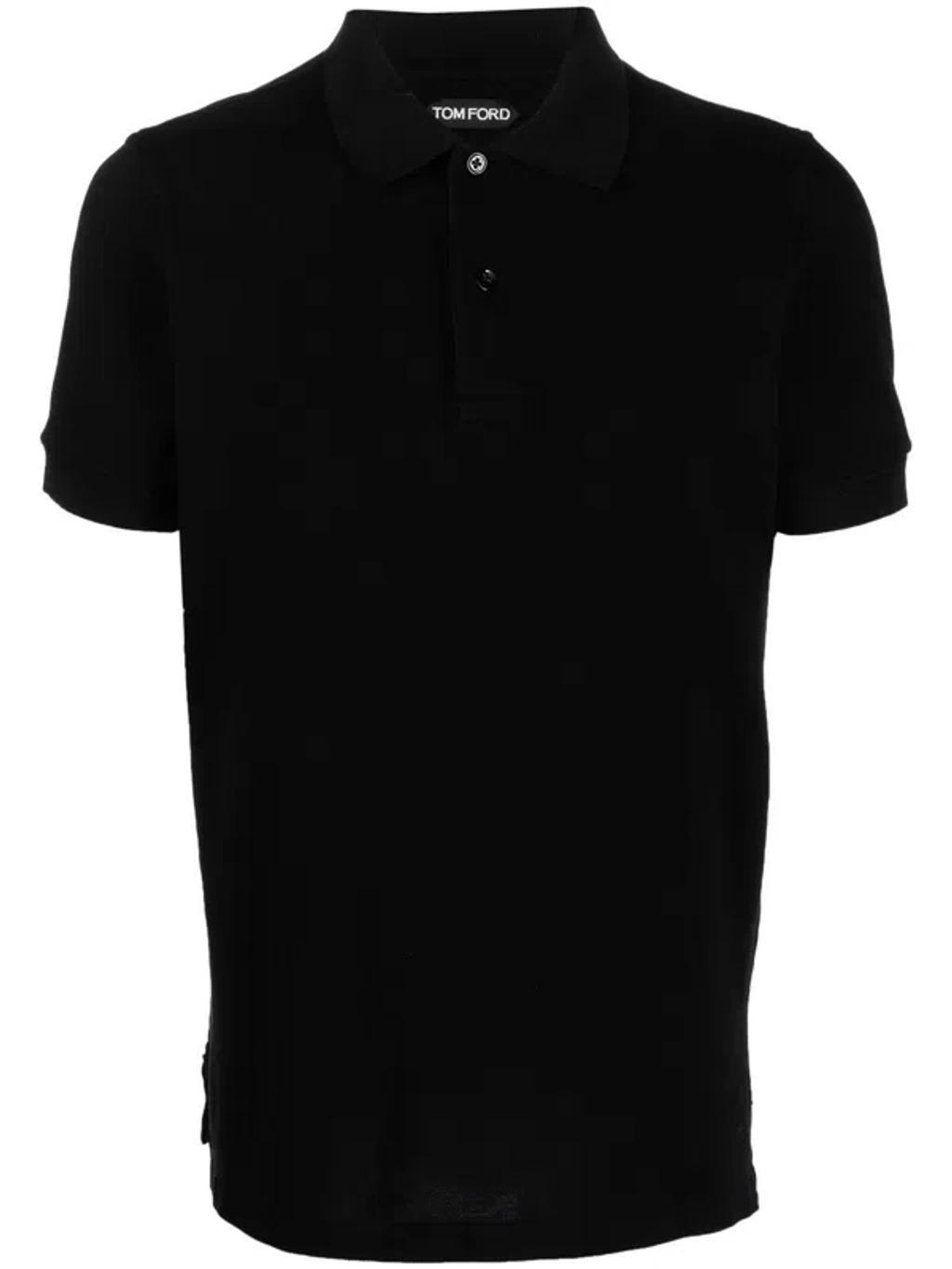 TOM FORD Short-sleeved Polo Shirt In Black Product Image