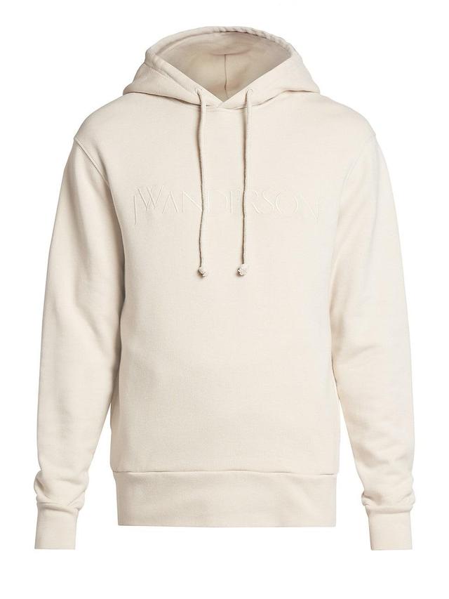 Mens Logo-Embroidered Cotton Hoodie Product Image