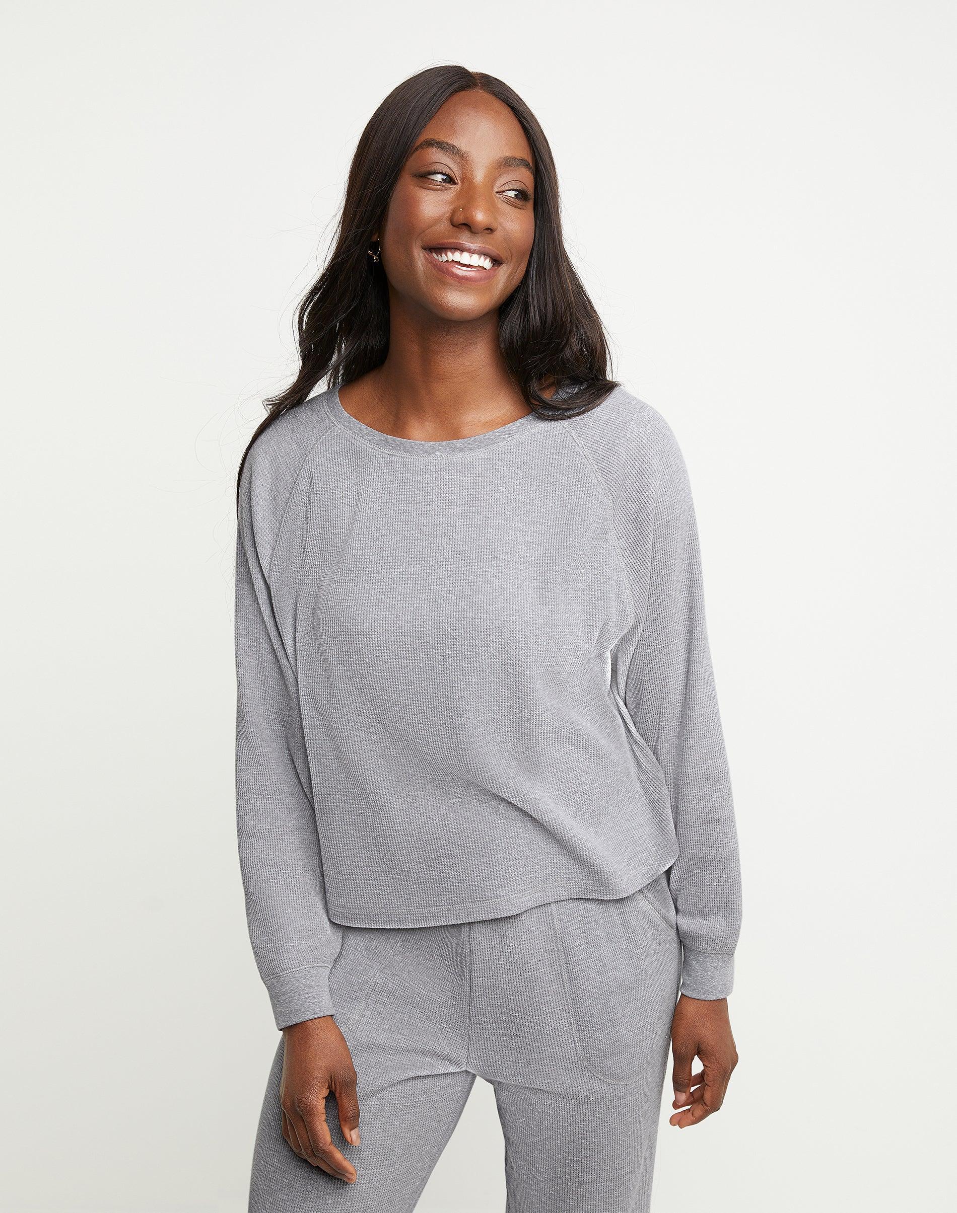 Hanes Womens Crew Neck Long Sleeve Sweatshirt Product Image