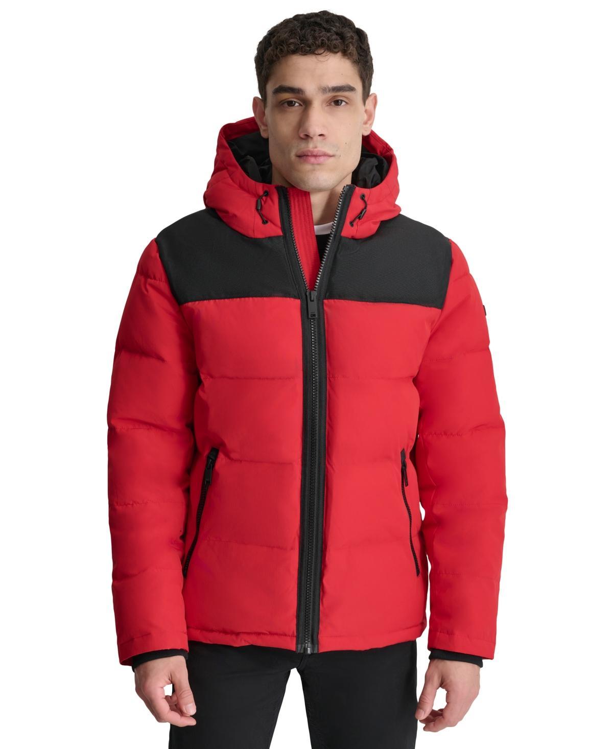 Dkny Mens Mixed-Media Puffer Coat, Created for Macys Product Image