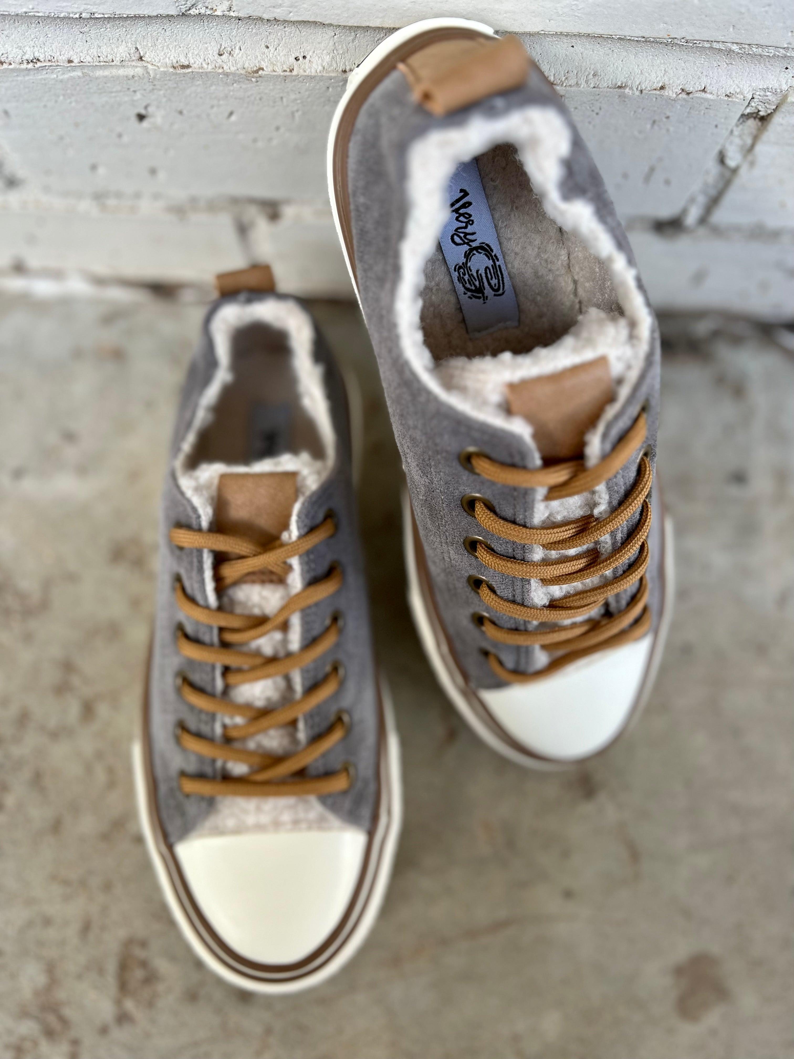 Grey Suede Cozy Sneakers Product Image