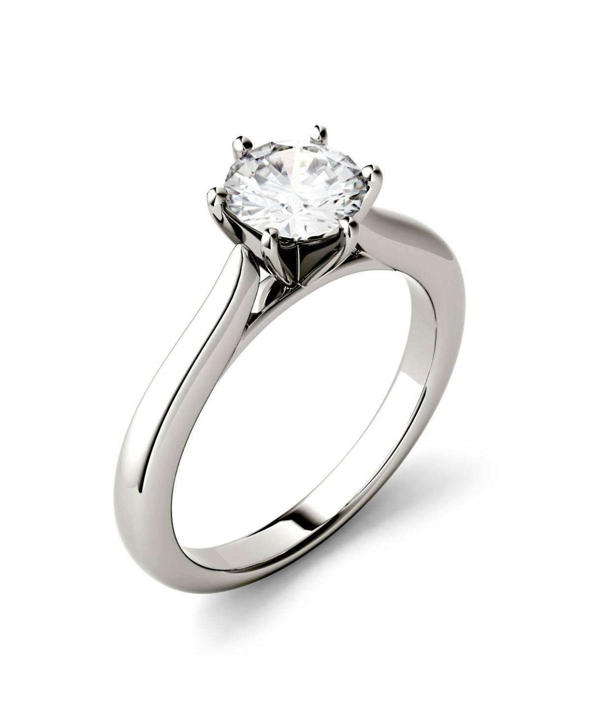 Moissanite Solitaire Engagement Ring 1/2 ct. t.w. Diamond Equivalent in 14k White Gold Product Image