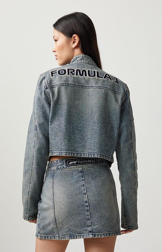 F1 Womens x PacSun Denim Moto Jacket Product Image