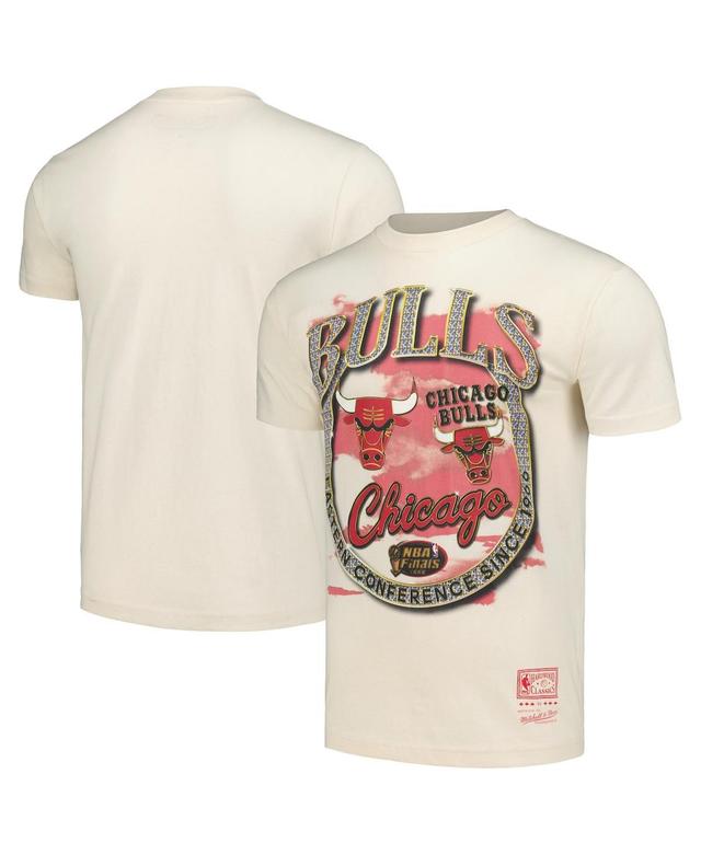 Mitchell & Ness Mens Tan Chicago Bulls Hardwood Classics Vintage-like Soul Crown Jewels T-Shirt Product Image