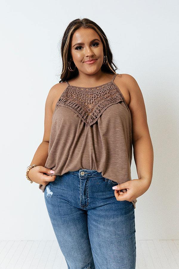 Beachy Bonding Shift Tank In Mocha Curves Product Image