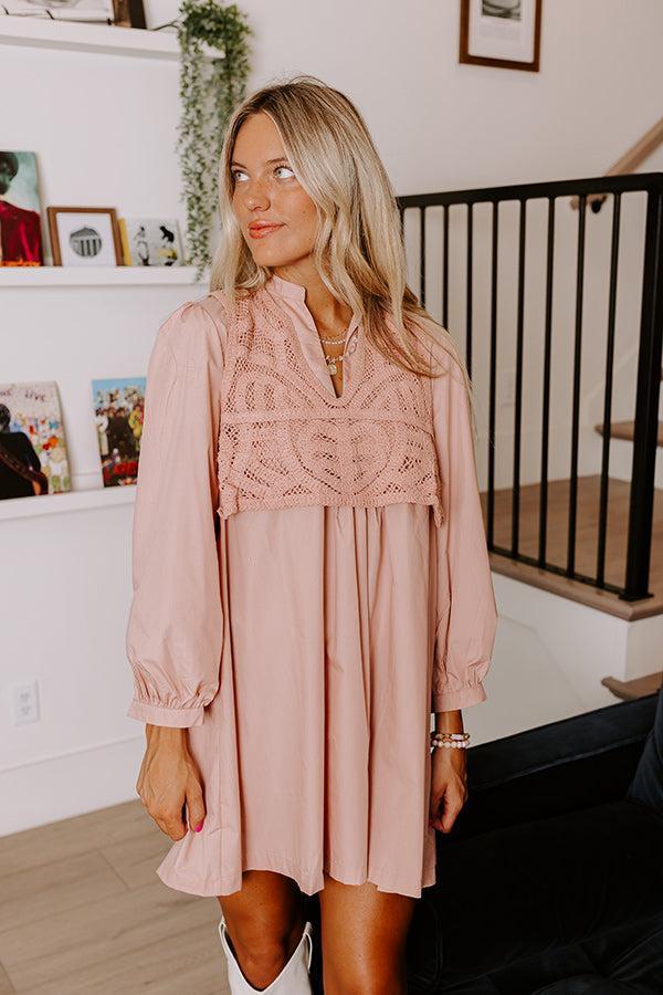 Boho Belle Two Piece Mini Dress in Blush Product Image