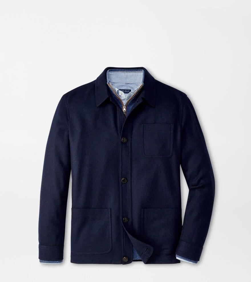 Peter Millar Mens Artisan Crafted Cashmere Chore Coat | Color: Navy | Size: L Product Image